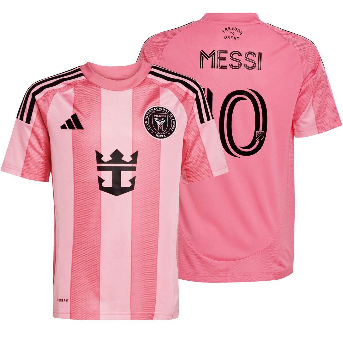 adidas Inter Miami Kids Home Stadium 2025/26 Jersey w/ Messi 