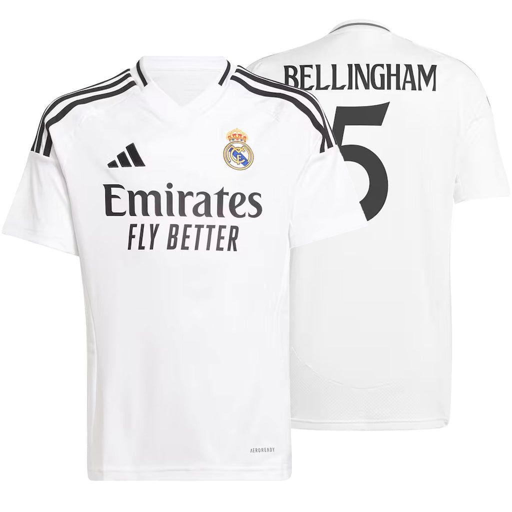 adidas Real Madrid Kids Home Stadium 2024/25 Jersey w/ Bellingham #5