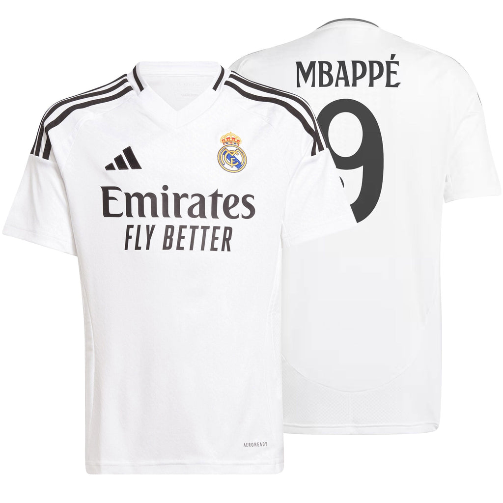 adidas Real Madrid Kids Home Stadium 2024/25 Jersey w/ Mbappe #9