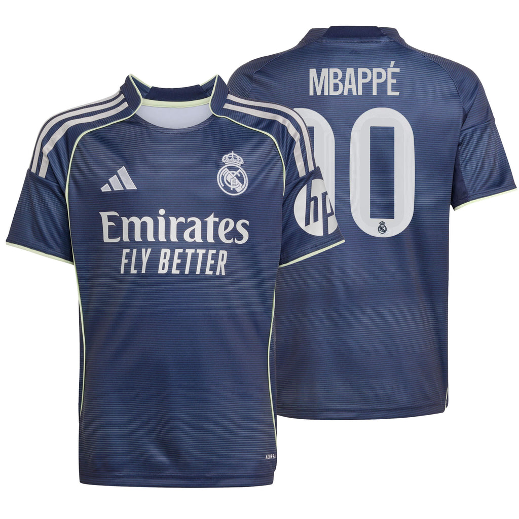 adidas Real Madrid Kids Away Stadium 2025/26 Jersey w/ Mbappe #10