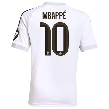 adidas Real Madrid Kids Home Stadium 2025/26 Jersey w/ Mbappe 