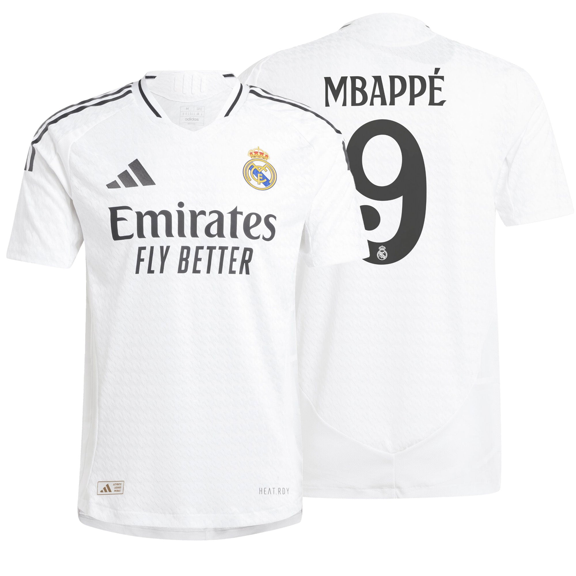 adidas Real Madrid Men's Home Authentic 2024/25 Jersey w/ Mbappe #9