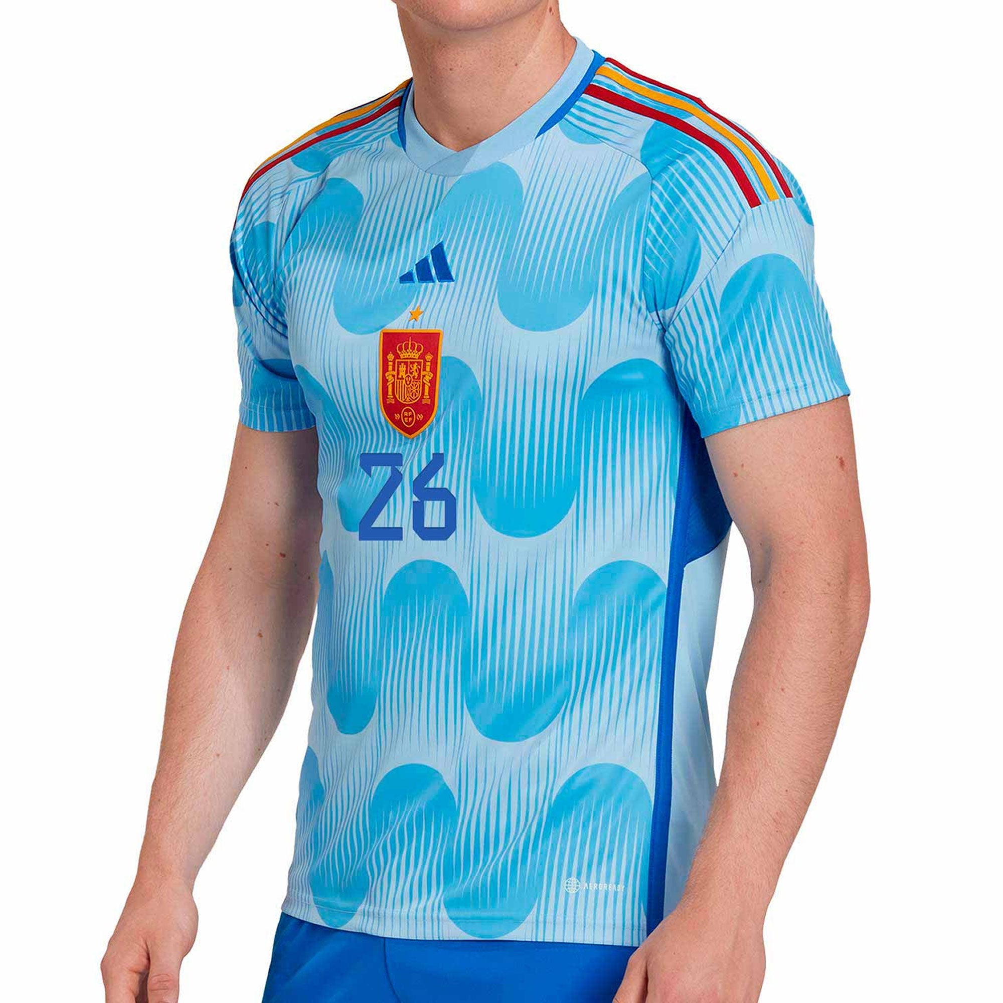 adidas Spain Men's Away Stadium 2022/23 Jersey w/ Pedri #26