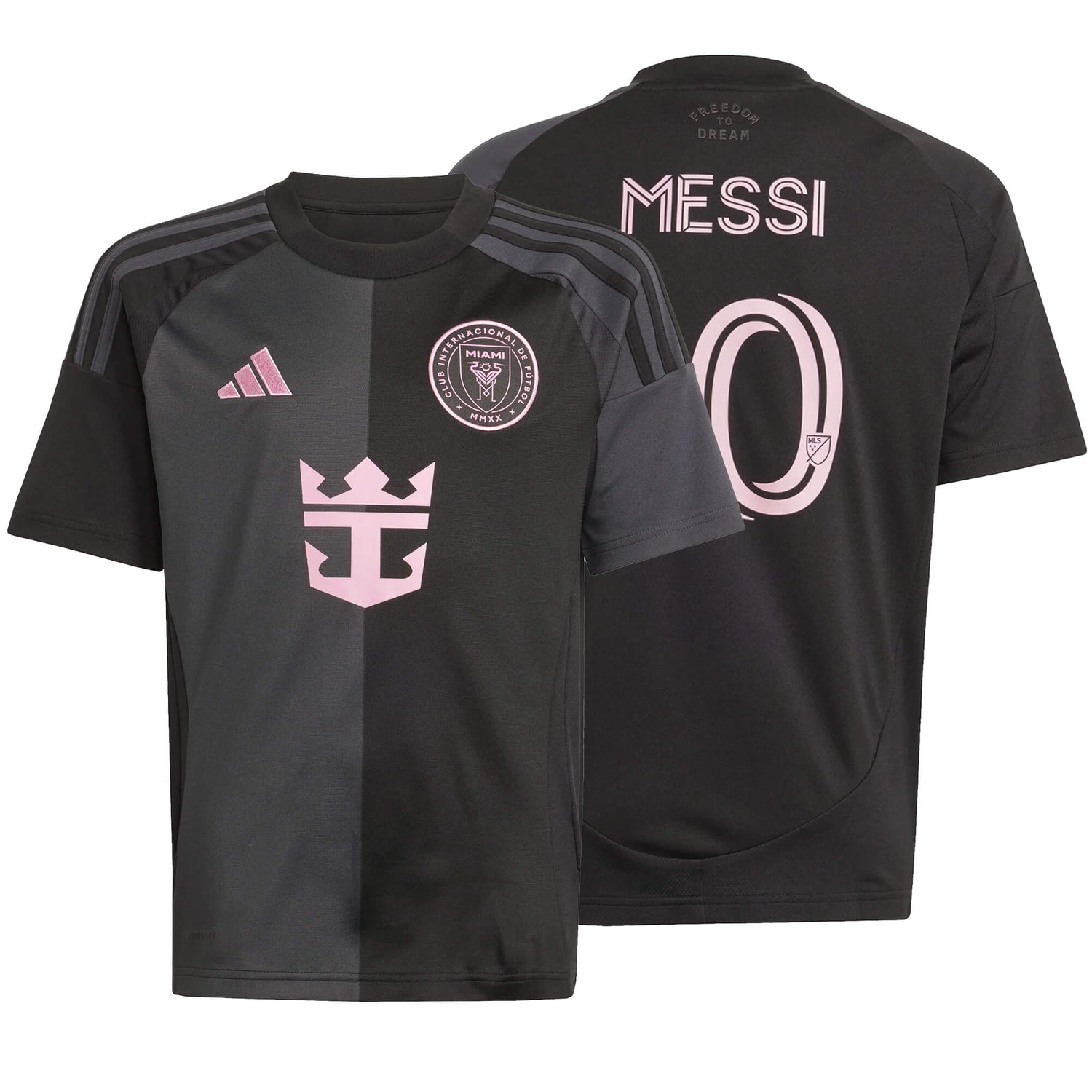 adidas Inter Miami Kids Away Stadium 2025/26 Jersey w/ Messi 