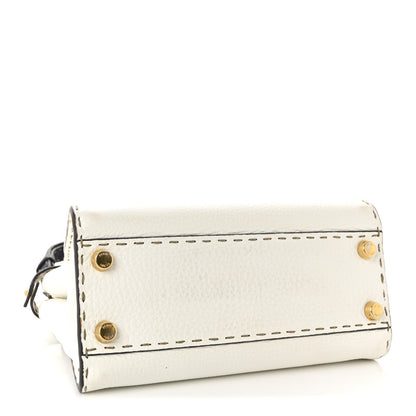 Cuoio Romano Selleria Tri-color Mini Peekaboo Iconic Satchel White Indaco Saddler
