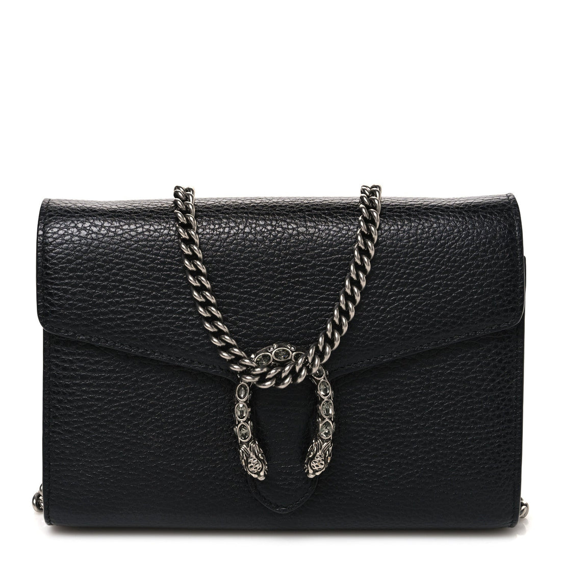 Calfskin Mini Dionysus Chain Wallet Black