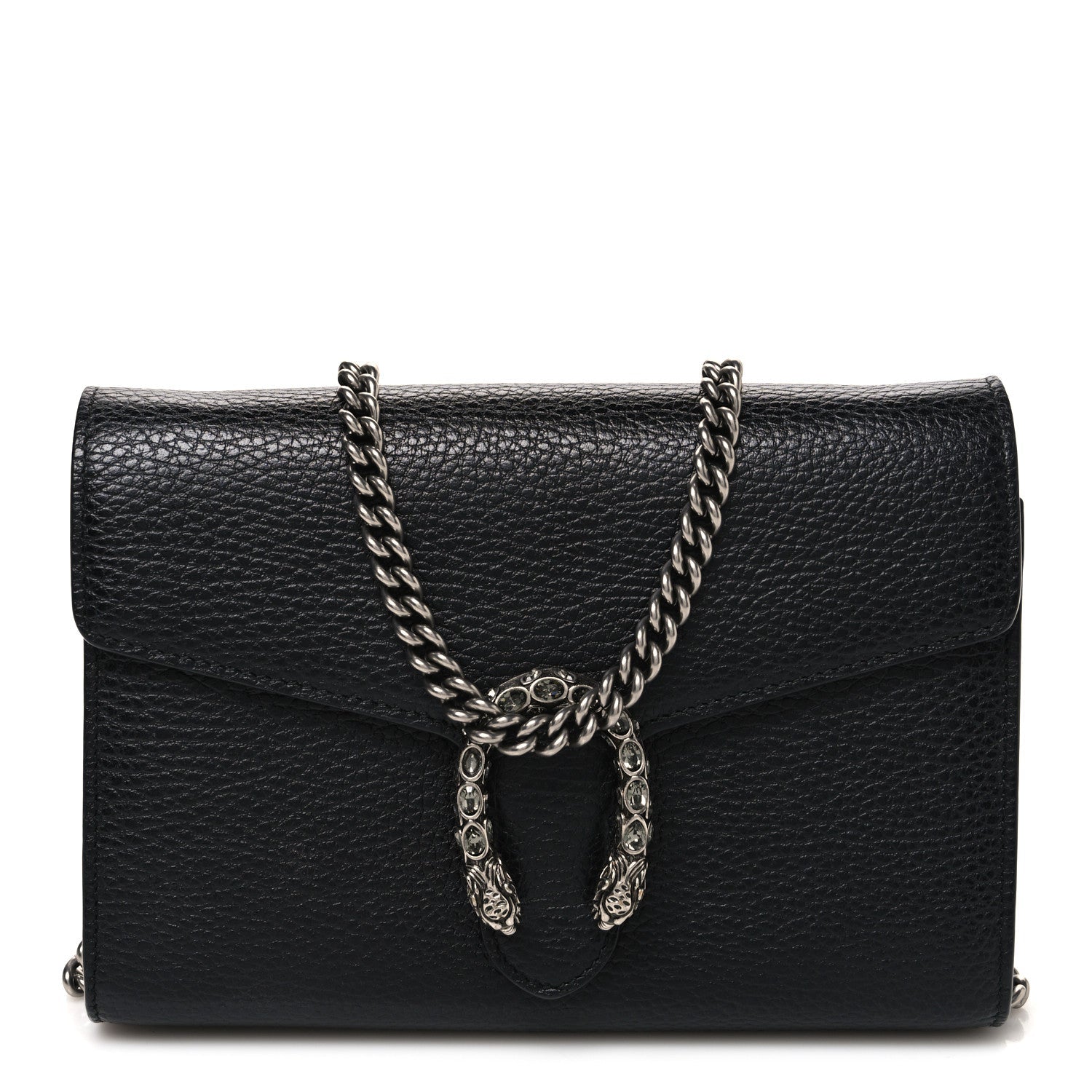 Calfskin Mini Dionysus Chain Wallet Black