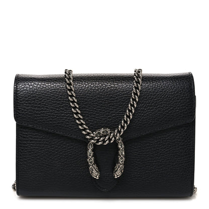 Calfskin Mini Dionysus Chain Wallet Black