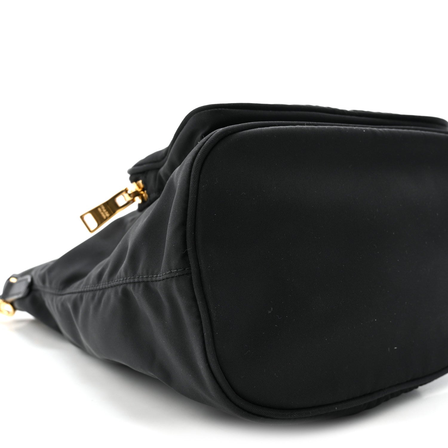 Saffiano Tessuto Nylon Mini Bucket Crossbody Bag Black