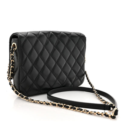 Lambskin Quilted Side Packs Black
