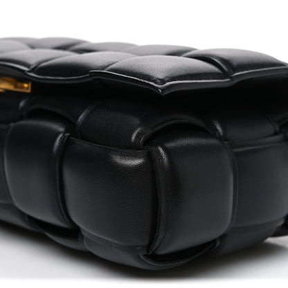 Nappa Maxi Intreccio Padded Cassette Crossbody Bag Black