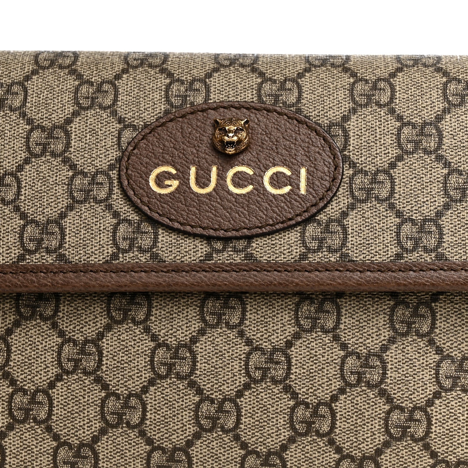 GG Supreme Monogram Neo Vintage Web Belt Bag Brown