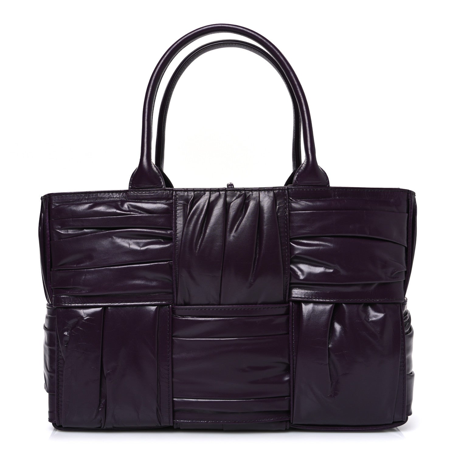 Foulard Intrecciato Pleated Medium Arco Tote Dark Mystic