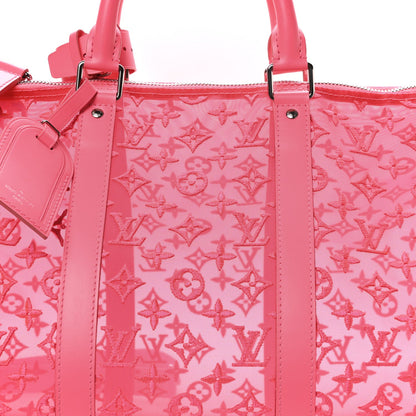 Monogram Fluo See Through Keepall Bandouliere 50 Rose