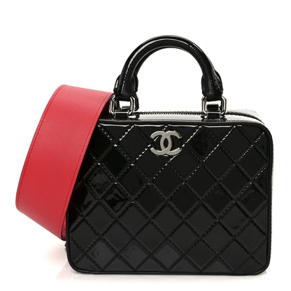 Patent Quilted Travel Kit Vanity Case Black
