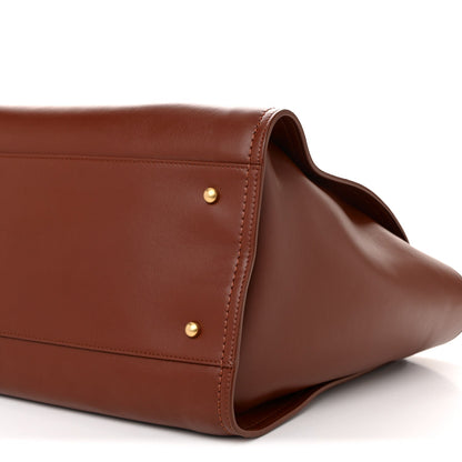 Calfskin Large Deauville Tote Brown
