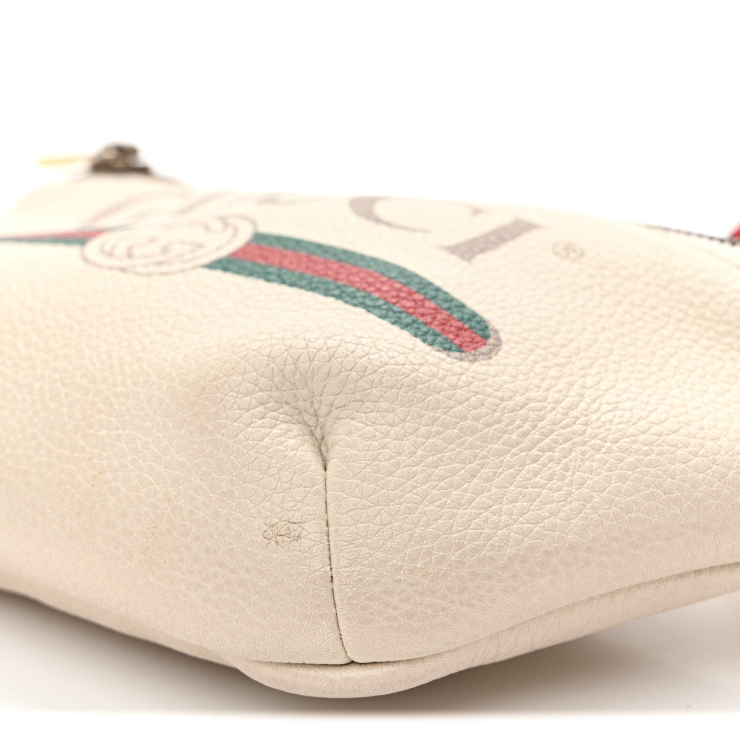Grained Calfskin Small Logo Belt Bag White