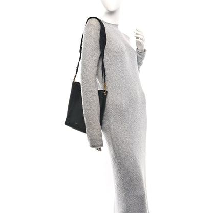 Soft Grained Calfskin Small Sangle Bucket Bag Black