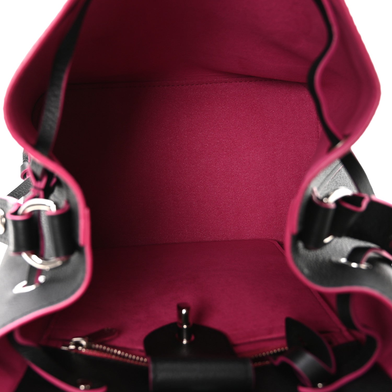Calfskin Lockme Bucket Black