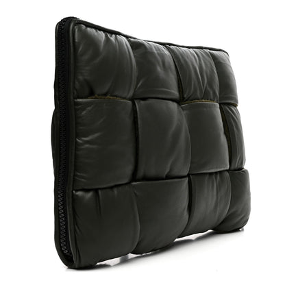 Calfskin Maxi Intrecciato Puffy Laptop Pouch Camping