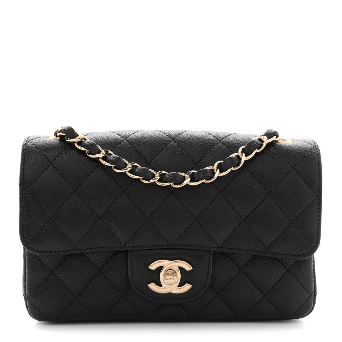 Caviar Quilted Mini Rectangular Flap Black