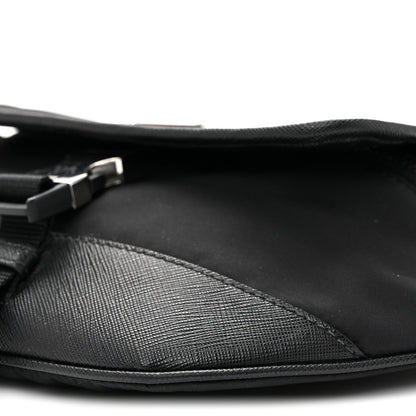 Re-Nylon Saffiano Sling Bag Black