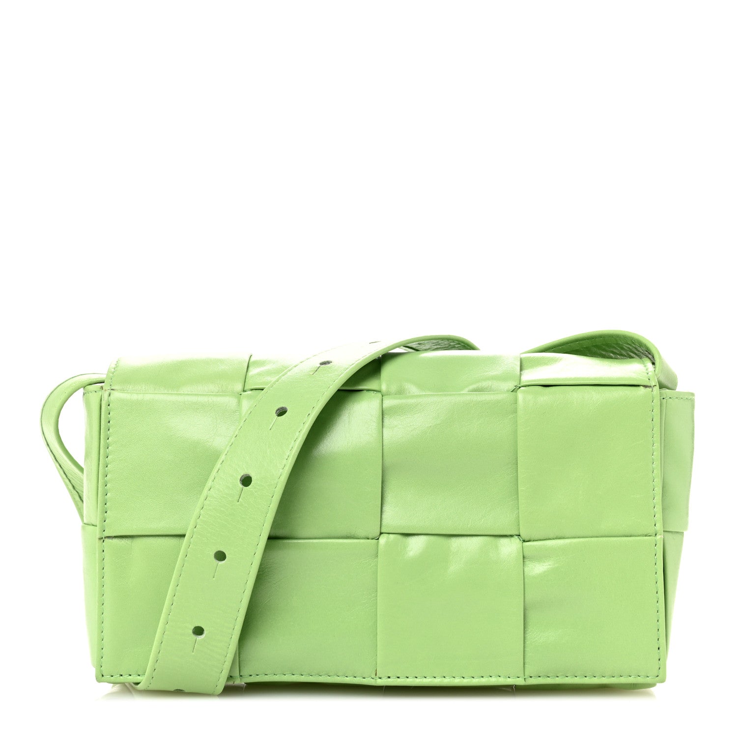 Paper Calfskin Intrecciato Cassette Belt Bag Pistachio