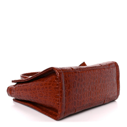 Croc Embossed Small The Tote Bag Spice Brown