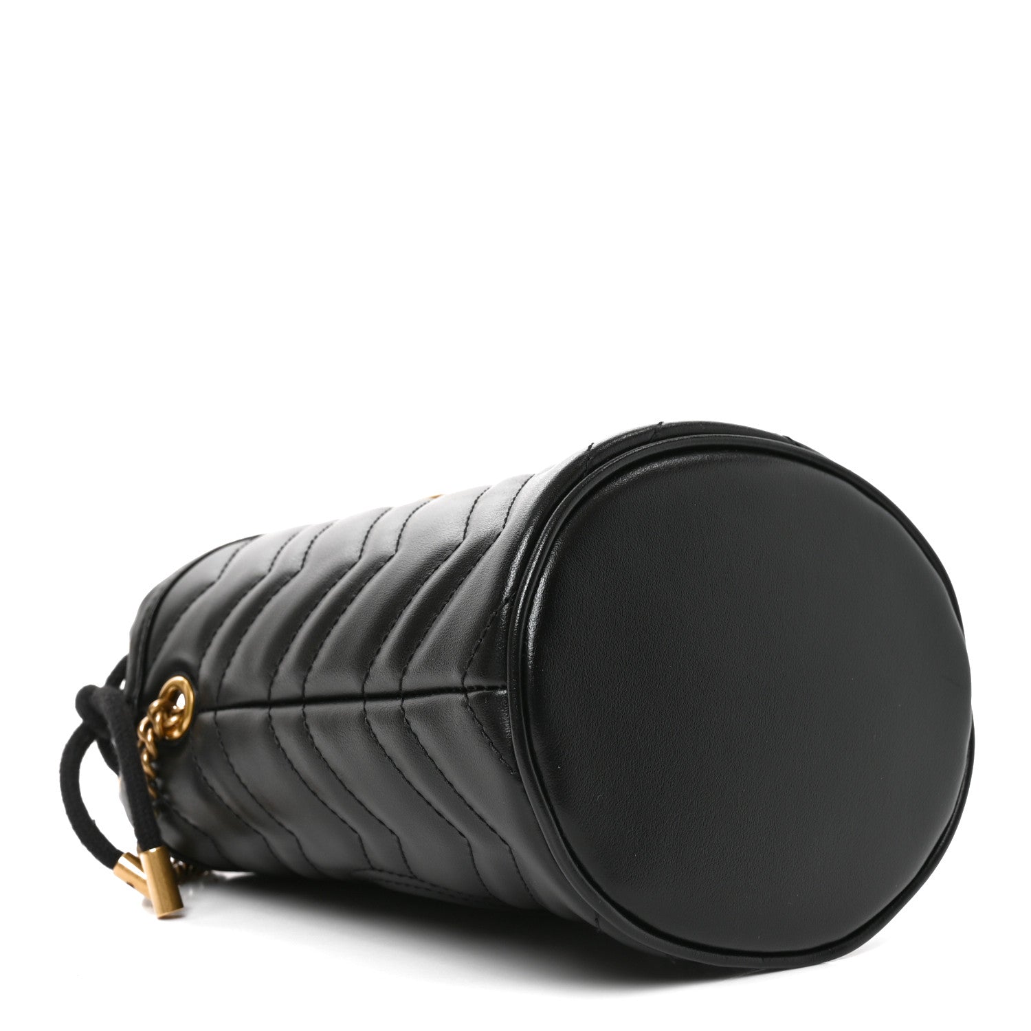Calfskin Matelasse Mini GG Marmont 2.0 Bucket Bag Black