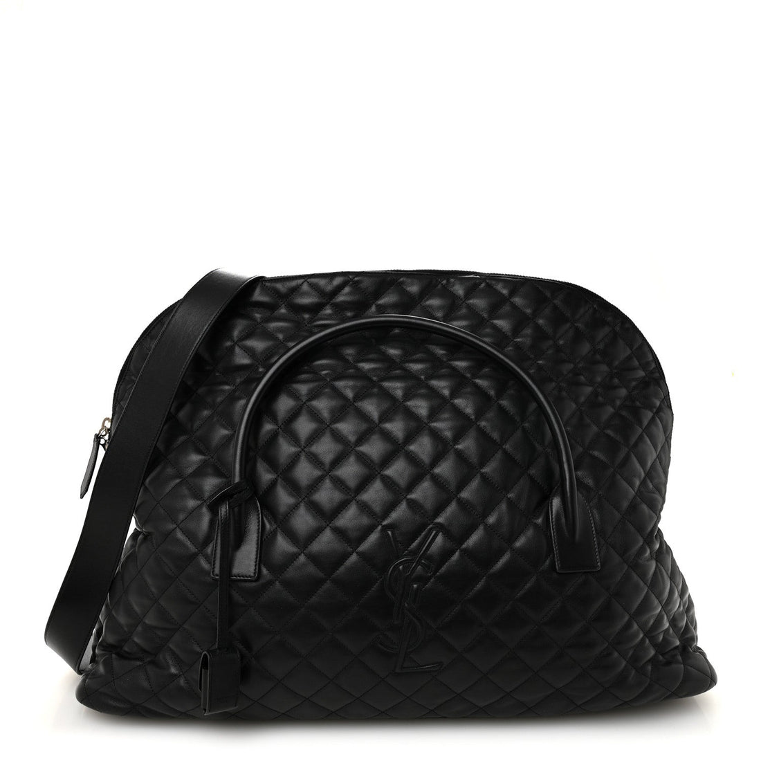 Calfskin Quilted ES Giant Travel Bag Black