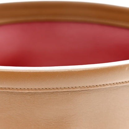 Smooth Calfskin Clasp Bucket Bag Brown