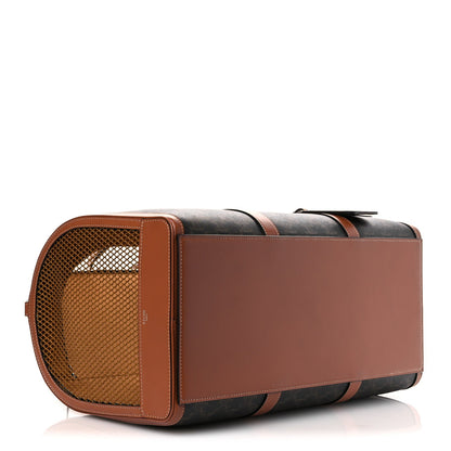 Triomphe Canvas Calfskin Travel Dog Bag Tan