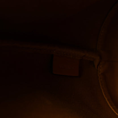 Triomphe Canvas Calfskin Small Bucket Bag Tan