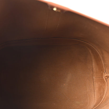 Triomphe Canvas Calfskin Medium Bucket Bag Tan