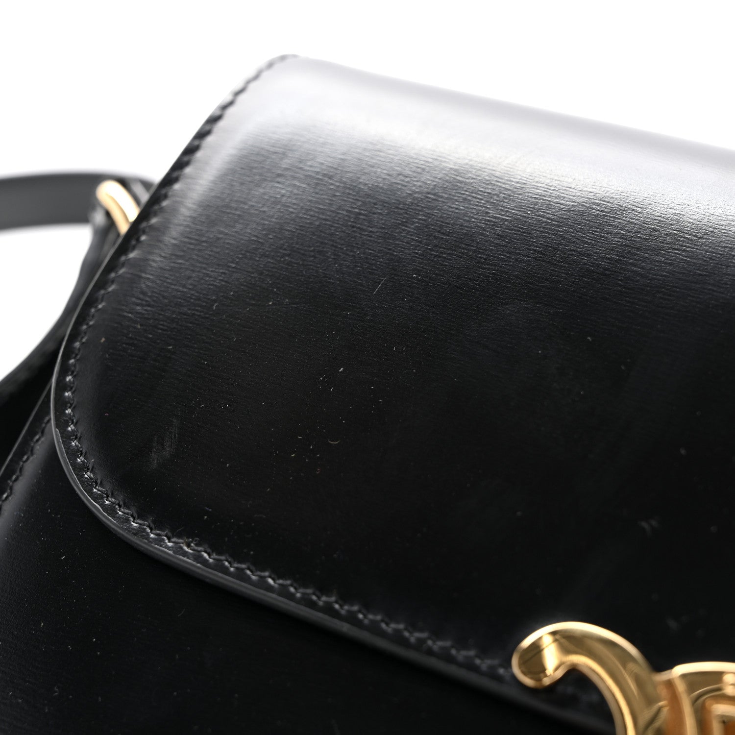 Shiny Calfskin Medium Triomphe Black
