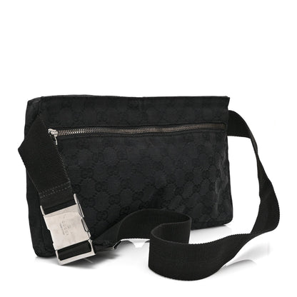 GG Monogram Double Pocket Belt Bag Black