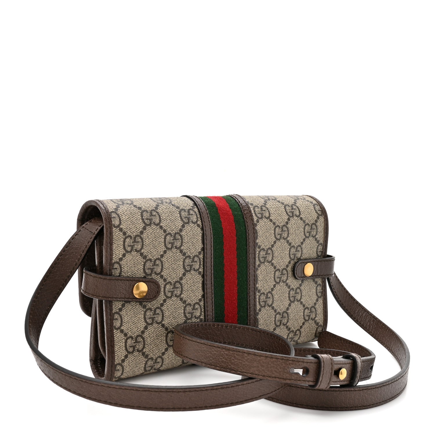 GG Supreme Monogram Web Ophidia Crossbody Wallet Beige Ebony New Acero