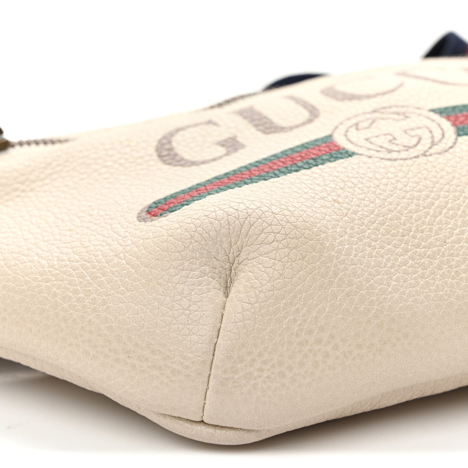 Grained Calfskin Small Logo Belt Bag White
