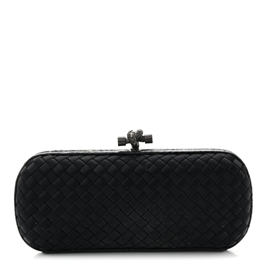 Satin Ayers Intreccio Impero Stretch Knot Clutch Black