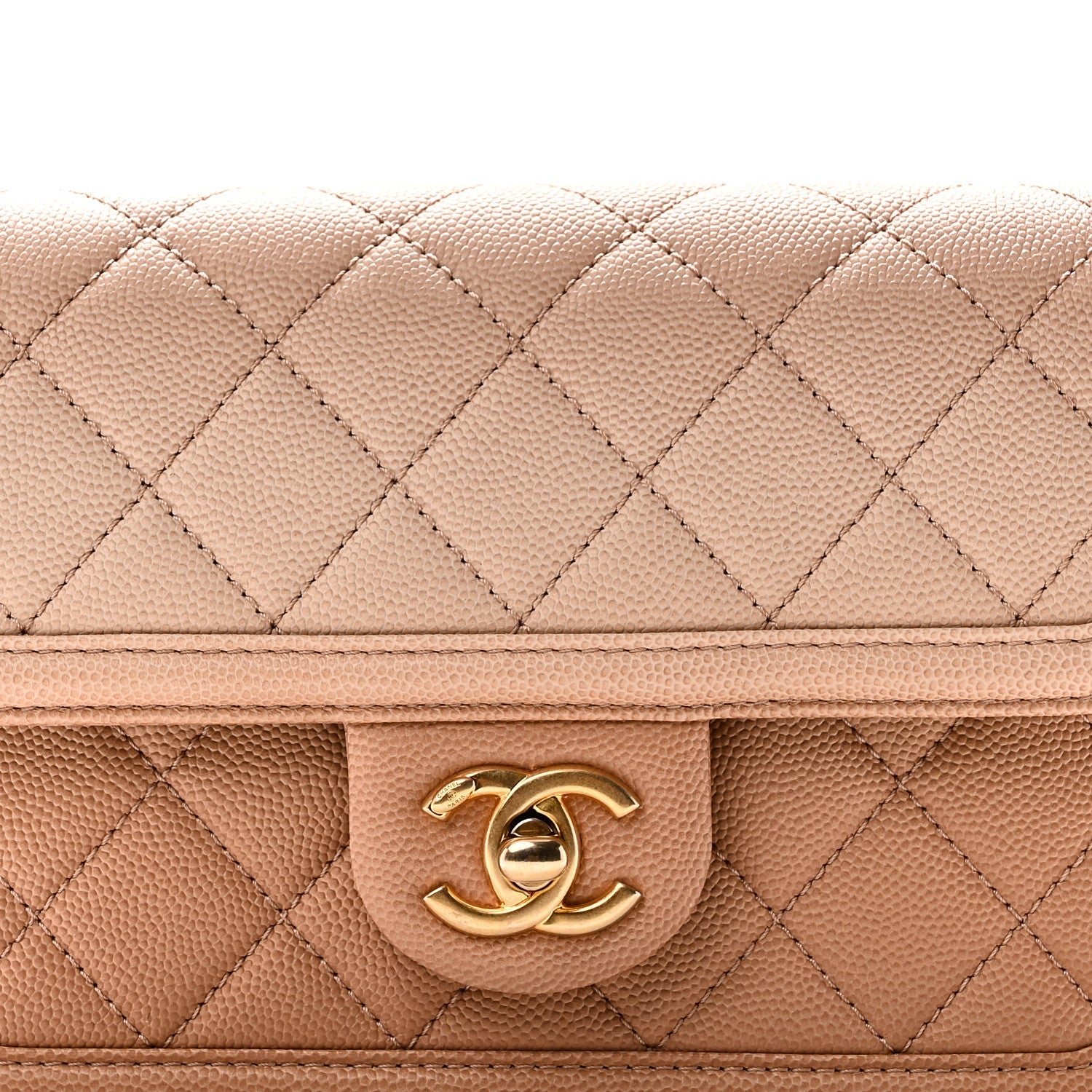 Caviar Quilted Sunset On The Sea Waist Bag Beige