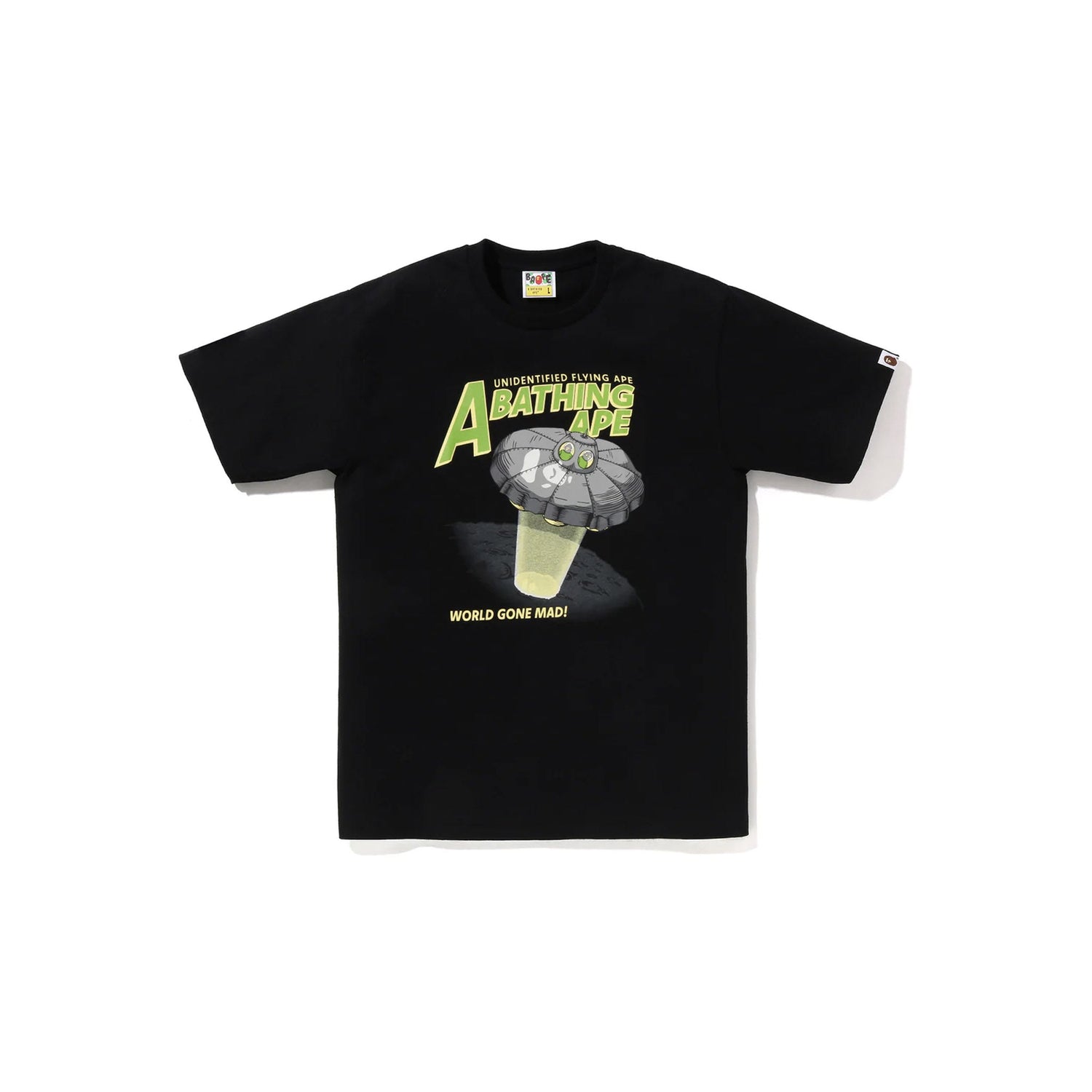 Bape Ape Head UFO On Moon Tee Black