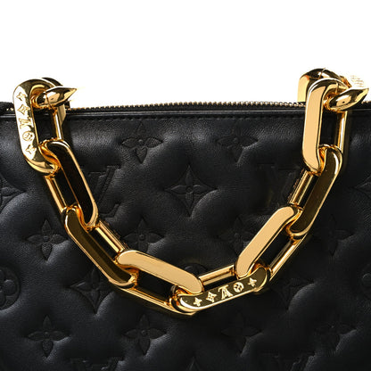 Lambskin Embossed Monogram Coussin MM Black