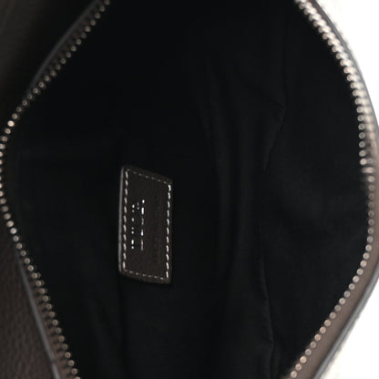 Grained Calfskin Mens Saddle Bag Ebony