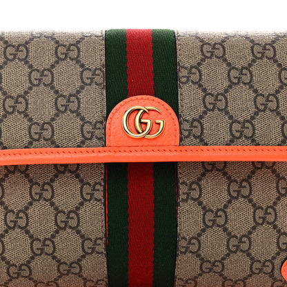 GG Supreme Monogram Web Small Ophidia Belt Bag Beige Ebony Orange Fluo