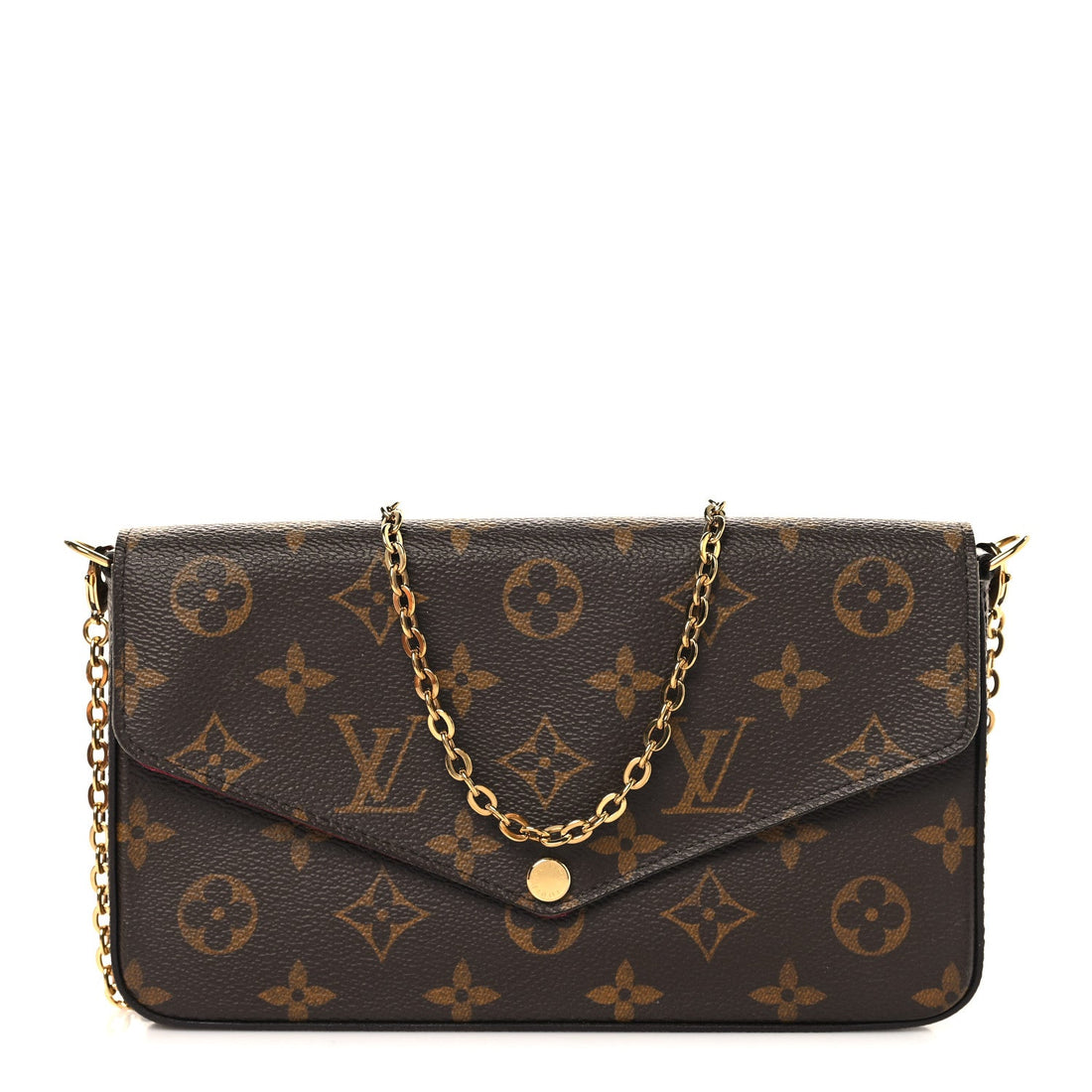 Monogram Pochette Felicie Chain Wallet Fuchsia