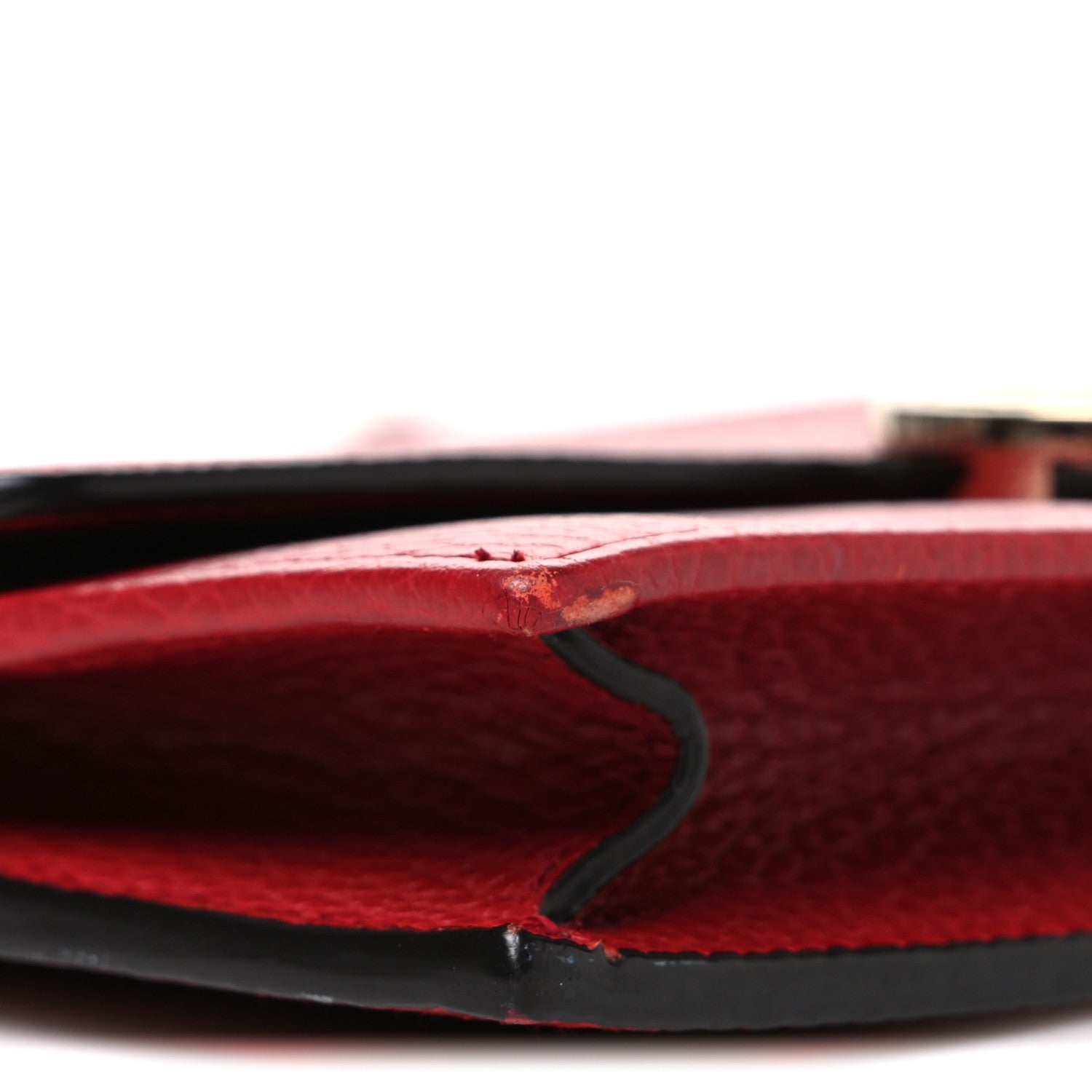 Dollar Calfskin Interlocking G Chain Wallet Red