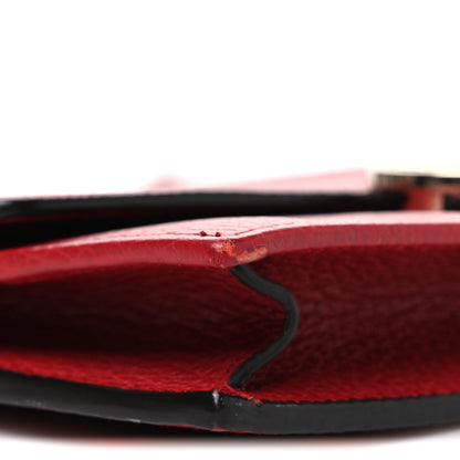 Dollar Calfskin Interlocking G Chain Wallet Red