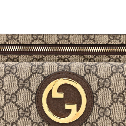 GG Supreme Monogram Textured Dollar Calfskin Blondie Belt Bag Beige Ebony New Acero