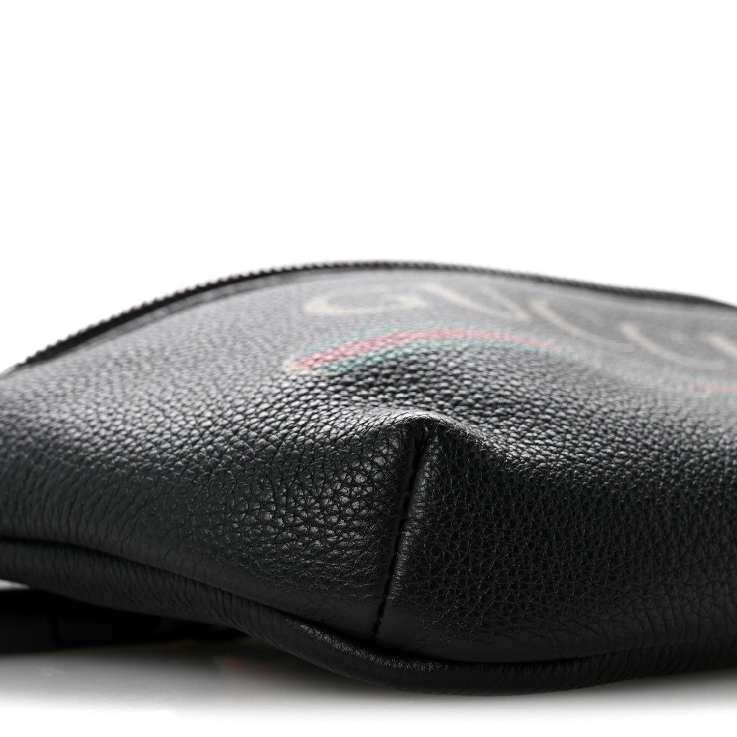 Grained Calfskin Small Logo Belt Bag Black