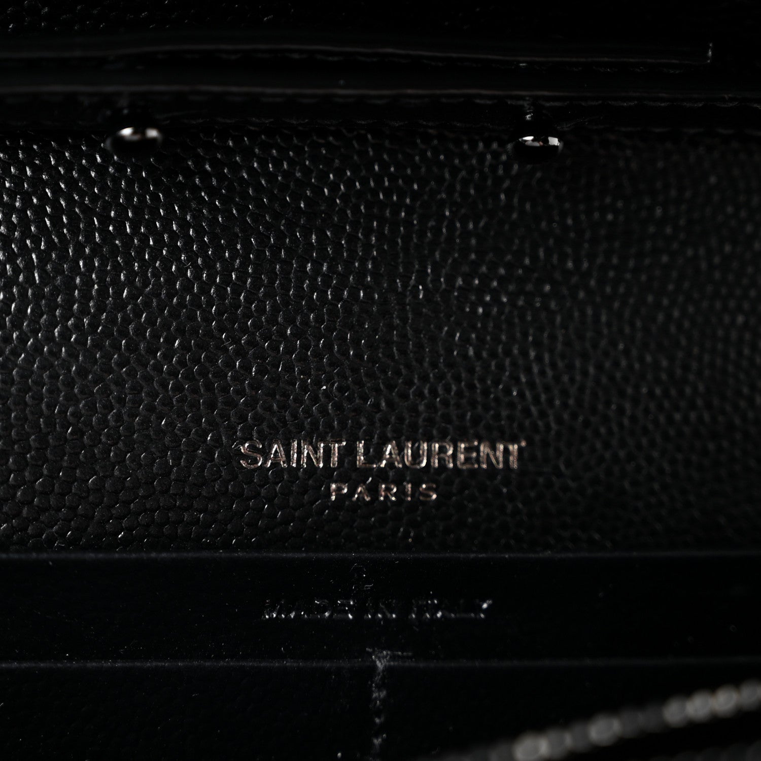 Grain De Poudre Matelasse Chevron Monogram Monochrome Chain Wallet Black